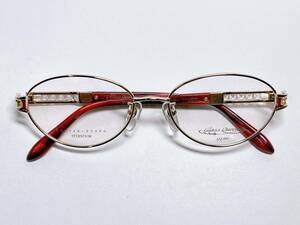 美品 スワロフスキー Glass Queen メガネ ★ 日本製 チタン 軽量 クリスタル ★ メガネフレーム 女性用 眼鏡