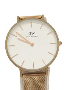 Daniel Wellington◆クォーツ腕時計/アナログ/ステンレス/WHT/GLD/DW00100163