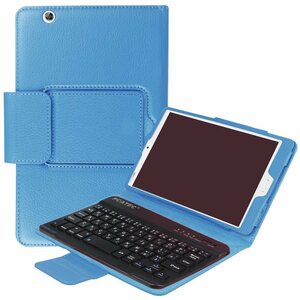 docomo dtab Compact d-01J/Huawei MediaPad M3 8.4専用レザーケース付き Bluetooth キーボード☆日本語入力対応☆シーブルー