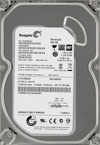 Seagate ST500DM002-1BD142-541 FRU:45K0629 3.5インチ SATA600 500GB 22回 11385時間