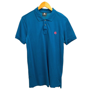 ポールスミス PAUL SMITH ポロシャツ ワンポイント ロゴ 刺繍 半袖 薄手 S 青 ブルー ピンク メンズ