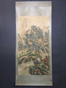 ◆古寳堂◆真作・中国書画『近現代画家張大千・山水画・六尺中堂画・宣紙』肉筆紙本・掛け軸・書画立軸・中国美術・コレクター必見