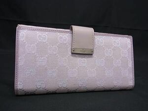 1円 GUCCI グッチ 74210・2888 GGキャンバス×レザー 二つ折り 長財布 ウォレット 札入れ 小銭入れ レディース パープル系 BL0544