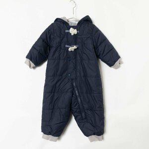 familiar ファミリア 日本製 ベビー 中綿 ジャンプスーツ カバーオール フーディ 80 ポリエステル100% ネイビー 紺 赤ちゃん ベビー服
