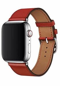 Apple Watch アップルウォッチ バンド　革ベルト　レザーベルトレザーストラップ 38/40/41mm シリーズ2345678SE対応 赤