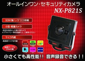超小型★オールインワン・セキュリティカメラ・SONY製1/3”CCD搭載！NX-P821S