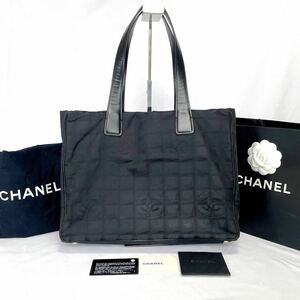 シャネル　ニュートラベルライン　大容量　トートバッグ　黒　ブラック　キャンバス　CHANEL ハンドバッグ　ココマーク