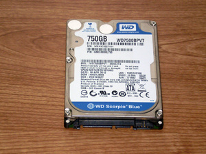 ★ 750GB ★ Western digital Blue 【 WD7500BPVT 】 良品 ★805