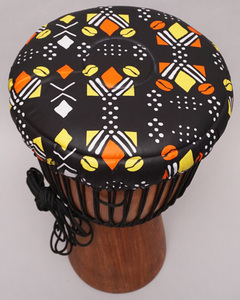 アフリカ　民族楽器　ジャンベ　ヘッドカバー　No.228　アフリカンワックス　ジェンベ　パーニュ