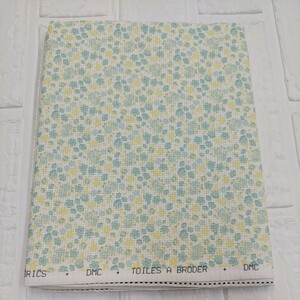 100円～ DMC 刺繍布 手芸材料■アイーダ花柄 50cm×156cm 緑色