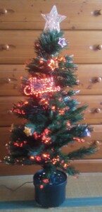 ★ファイバーで光り色が変わり回る クリスマスツリー★
