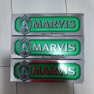 ★新品★MARVIS　マービス　マーヴィス　歯磨き粉　クラシックストロングミント　ストロングミント　ミント　グリーン　85mL　3箱