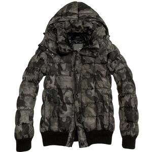 LEON掲載 定価17.3万 AKM×DUVETICA LIMONTA NYLON CAMO SQUARE HOODED DOWN JKT Mサイズ　カモフラダウンジャケット　wjk　ジュンハシモト