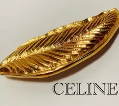 セリーヌ　CELINE    ブローチ　リーフ　ゴールド