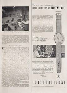 稀少・時計広告！1957年IWC 時計広告/インヂュニア/International Ingeieur Automatic Watch/R