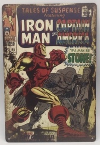 送料無料 アイアンマン コミック表紙 95NOV 金属製 メタルサインプレート IRON-MAN マーベル キャプテンアメリカ コミック 看板 ブリキ