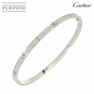 カルティエ Cartier ラブ ブレス SM #19 パヴェダイヤ K18 WG 750 ブレスレット Love Bracelet【証明書付き】 90213867