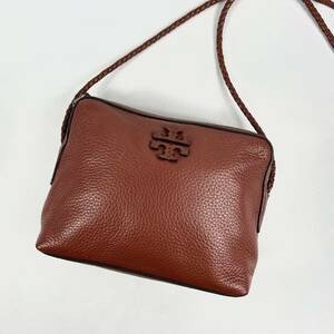 1円〜【極美品】 Tory Burch トリーバーチ ショルダーバッグ マックグロー 斜め掛け ブラウン レザー クロスボディバッグ ポシェット