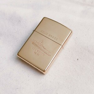 ZIPPO　SOLID BRASS 両面デザイン　1999年　未使用　ジッポー　MISSOURI 戦艦　90年代　ブラス