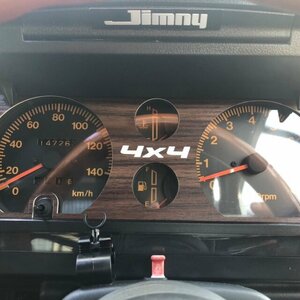 【送料無料】ジムニーJA11取付専用 ブラウン　４×４ 木目調メーターパネル ドレスアップ　jimny カスタムパーツ　