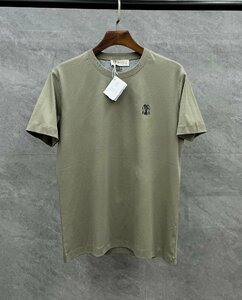 送料無料　ブルネロクチネリ　BRUNELLO CUCINELLI メンズ　Tシャツ　背中文字　刺繍ロゴ　半袖　M-3XL　サイズ選択可能　4012
