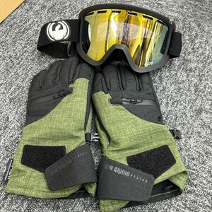 30. DRAGON D1 スノーボード スキー ゴーグル ドラゴン / Alpine グローブ M 24cm 