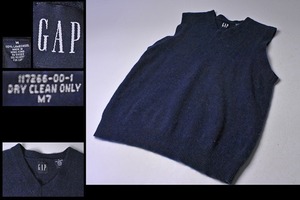 GAP ギャップ ★ ニット ベスト ★ ネイビー ★ Mサイズ ★ ラムウール100% ★ 気持ちの良い手触り ★