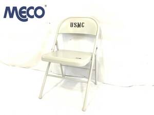 【米軍放出品】☆未使用品 MECO 折り畳みイス USMC オフィス パイプ椅子 1脚 (160)☆XD11CK-3#24