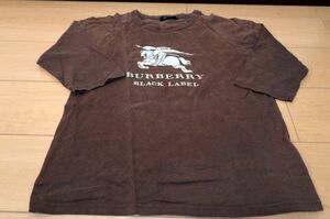バーバリーブラックレーベル 七分Tシャツ サイズ２ BURBERRY BLACK LABEL ホースマーク ロゴ
