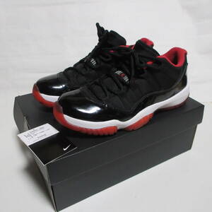 中古 NIKE AIR JORDAN 11 RETRO LOW US7 25cm ナイキ エアジョーダン11 レトロ ロー ブレッド BRED 赤黒 528895-012 箱・黒タグあり 正規品