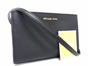 1円 ■新品■未使用■ MICHAEL KORS マイケルコース レザー クロスボディ ショルダーバッグ 斜め掛け レディース ブラック系 BF2887