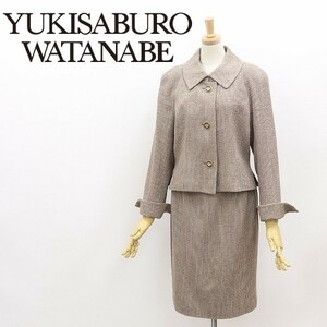 ◆YUKISABURO WATANABE MICH 渡辺雪三郎 シルク混 ツイード デザインボタン ジャケット＆スカート スーツ セットアップ 11