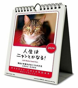 トライエックス(TRY-X) 2024年 トライエックス 人生はニャンとかなる！ カレンダー CL-388 /18×14cm・壁掛け卓上兼用