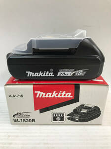 【未使用】makita(マキタ) 18v2.0Ahリチウムイオンバッテリー残量表示付 BL1820B(A-61715) / ITQIZYGOQ7LO