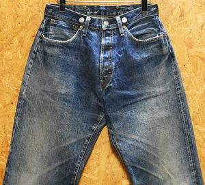  W76cm ■20年代復刻■ヴィンテージ DENIME ドゥニーム（501XX）茶耳 サスペンダーボタン 尾錠 股下78cm