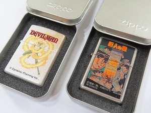 ★２個セット！ Zippo/ジッポ デビルマン＆巨人の星 シリアル入り 缶ケース付 中古品 ⑤★