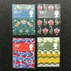 (おまとめ済み)外国未使用切手　イギリス　1982   テキスタイル　4枚