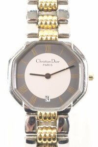 【ジャンク】Christian Dior クリスチャンディオール 48.203 オクタゴン クォーツ デイト レディース 腕時計 5439-HA