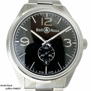 【ベル＆ロス Bell＆Ross☆ヴィンテージ オフィサー】V-BR123OF-B-M 中古 メンズ腕時計 自動巻き ブラック文字盤☆Aランク☆