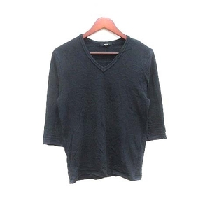 シェラック SHELLAC Tシャツ カットソー Vネック 七分袖 44 紺 ネイビー /YK メンズ