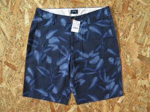 新品☆本物 J.CREW LINEN COTTON BEACH SHORT リーフ柄 ショーツ W29 ジェイクルー USA限定モデル TROPICAL