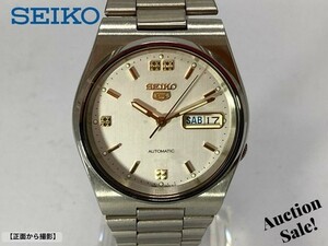 【可動品】SEIKO セイコー 5 ファイブ 7S26-3130 腕時計 オートマチック 文字盤色:シルバー 自動巻 ヴィンテージ　