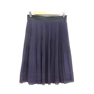 アンタイトル UNTITLED フレアスカート ひざ丈 2 紫 パープル 黒 ブラック /YK レディース