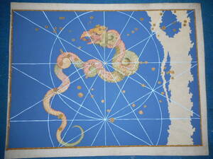 即決アンティーク、天文、天体、星座早見盤、銅版画、星図、1661年『ウラノメトリア星図りゅう座』Star map, Planisphere, Celestial atlas