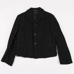 コムデギャルソンCOMME des GARCONS ツイードバックカットジャケット 黒M