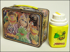 送料900円THERMOS社製★MUPPETSブリキのランチボックスレトロカーミット蒐集★レトロ雑貨、アメリカ雑貨、キャラクター物