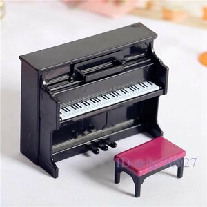 X465☆新品ションフ アクィギュア 楽器 モデル 人形 アー プラクセサリスチック1/12 ドハウールス 黒 白 ピアノ 2個セ シーットン 制作