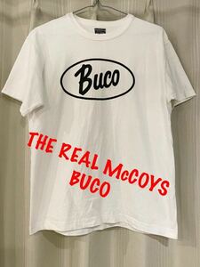 BUCO ブコ Tシャツ サイズ40 リアルマッコイズ THE REAL McCOYS 半袖T ホワイト バイカー ヘルメット 旧車