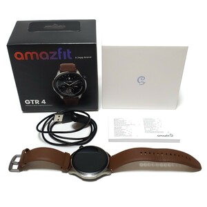 Amazfit アマズフィット GTR4 ヴィンテージブラウンレザー スマートウォッチ 美品