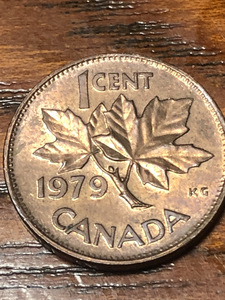 【カナダ1セント・エリザベス2世】銅貨コイン1979年【23/011 メタル5白箱】